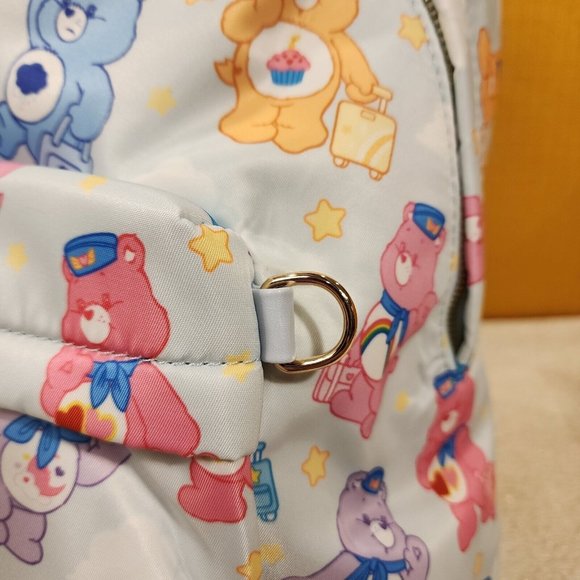 Cakeworthy Care Bears Airline Travel Causal Silky Polyester Blue Backpack NEW main image 4
